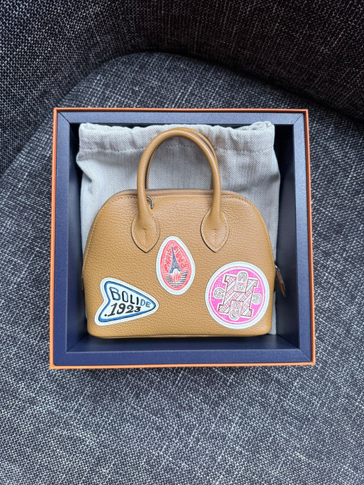 Hermes Mini Bolide in Imprime Caramel Chevre Phw (Brand New)