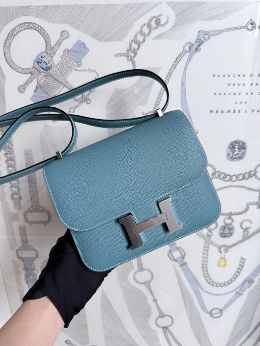 Hermes Constance 18 in Blue Jean Epsom Phw (Brand New)