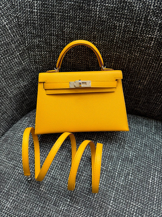 Hermes Kelly 20 in Jaune Ambre Epsom Phw (Brand New)