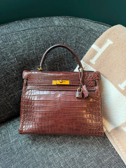 Hermes Kelly 32 Havana Matte Niloticus Ghw