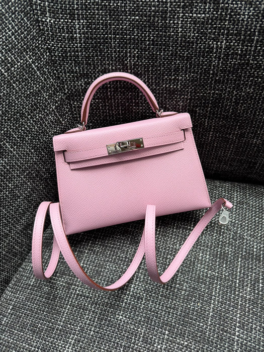 Hermes Kelly 20 in Mauve Slyvester Epsom Phw