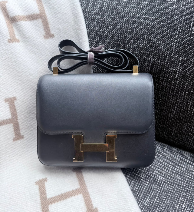 Hermes Constance 24 in Black Evercolor Ghw
