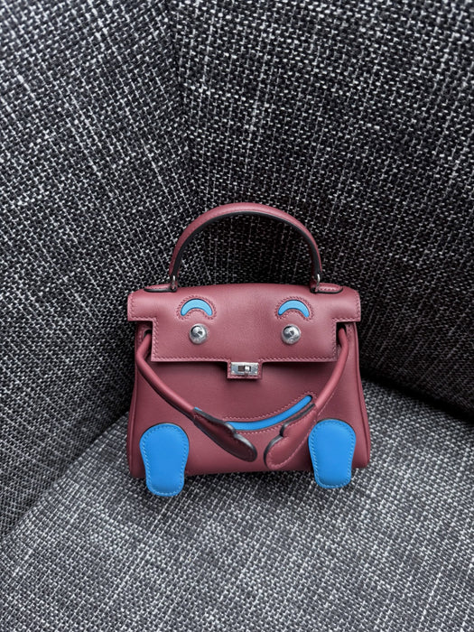 Hermes Kelly Dole in Rouge H / Zanzibar Phw (Brand New)