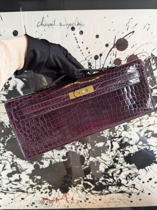 Hermes Kelly Cut in Prunior Shiny Niloticus Permabrass