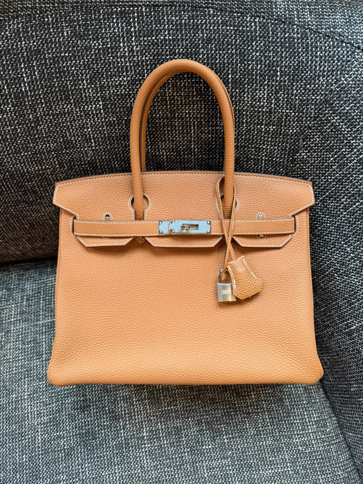 Hermes Birkin 30 in Gold Togo Phw
