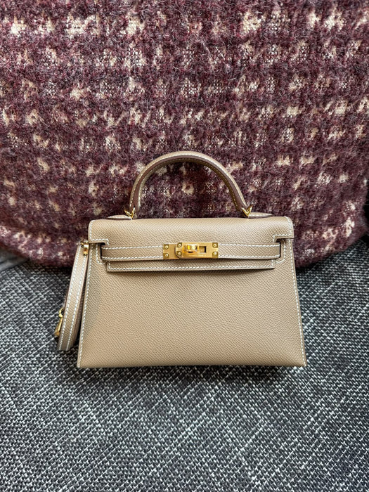 Hermes Kelly 20 in Etoupe Epsom Ghw (Brand New)