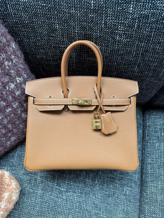 Hermes Birkin 25 in Gold Togo Ghw (Brand New)
