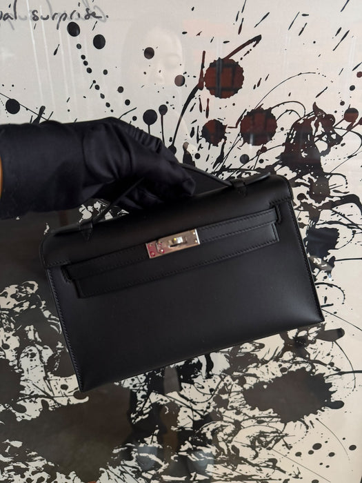 Hermes Kelly Pochette in Black Swift Phw ( Brand New)