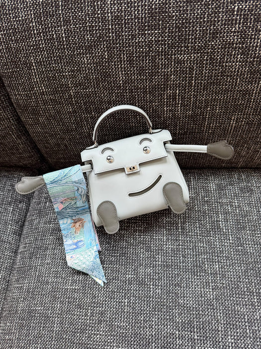 Hermes Kelly Dole in Bleu Glacier/ Vert marquis Phw (Brand New)