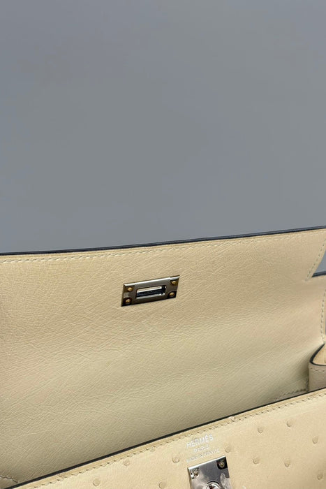 Hermes Kelly 25 Sellier in Parchemin Ostrich Phw