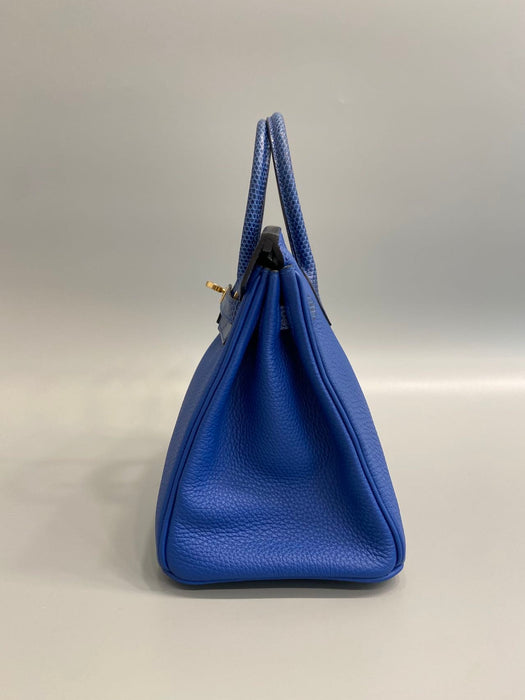 Hermes Birkin 25 Touch in Blue Sapphire Lizard / Blue France Togo Ghw