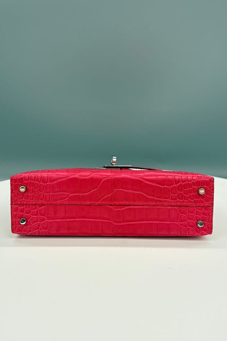 Hermes Kelly 20 in Rose Extreme Matte Alligator Phw