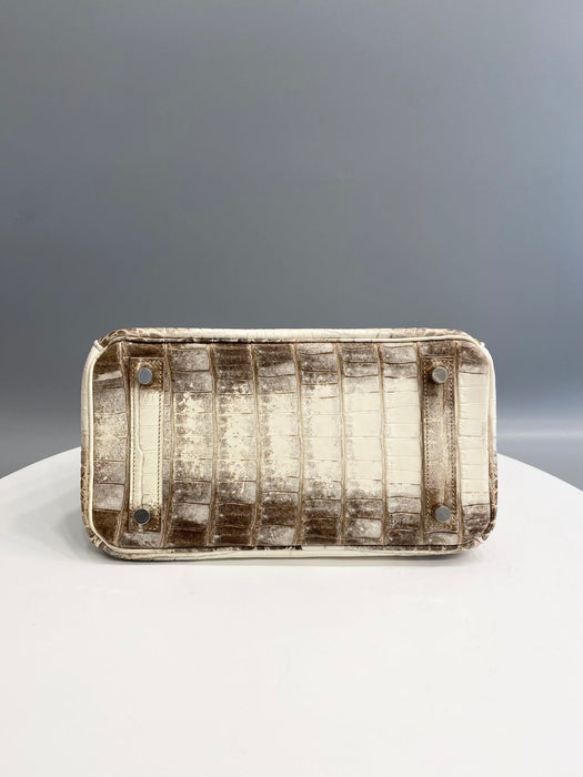 Hermes Birkin 25 in Himalaya Blanc Niloticus Phw