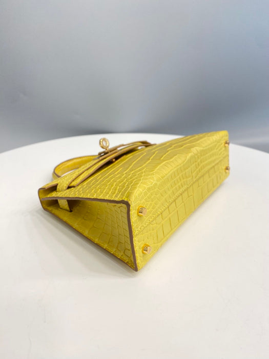 Hermes Kelly 20 in Mimosa Matte Alligator Ghw