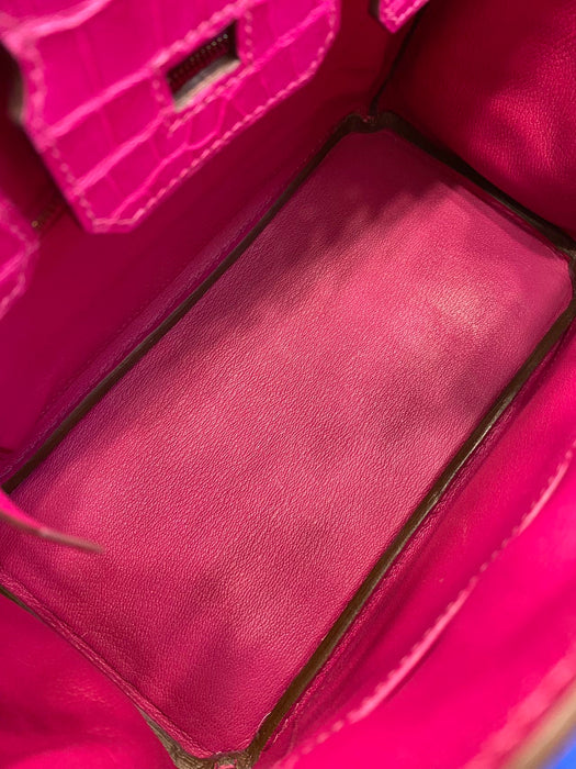 Hermes Birkin 25 in Rose Scheherazade Shiny Niloticus Ghw