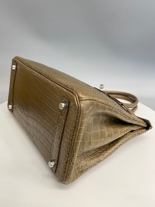 Hermes Birkin 30 in Gris Elephant Matte Porosus Phw