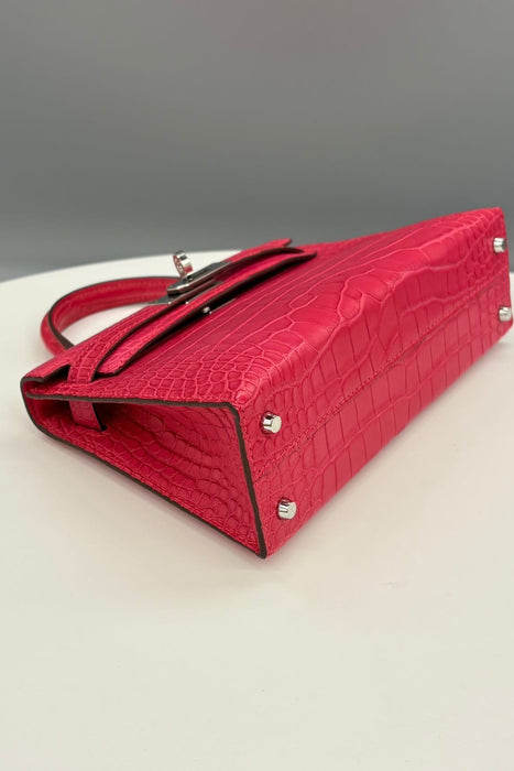 Hermes Kelly 20 in Rose Extreme Matte Alligator Phw