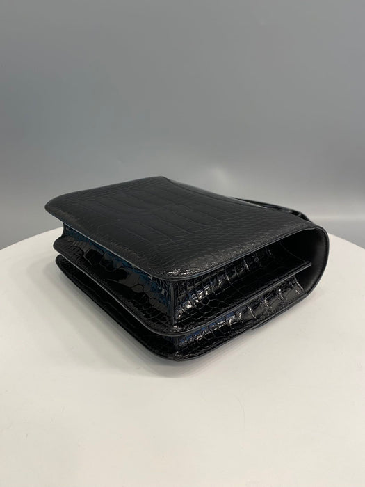 Hermes Constance 24 in Black Shiny Croc Ghw