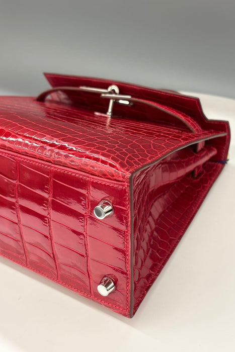 Hermes Kelly 25 in Braise Shiny Niloticus Phw