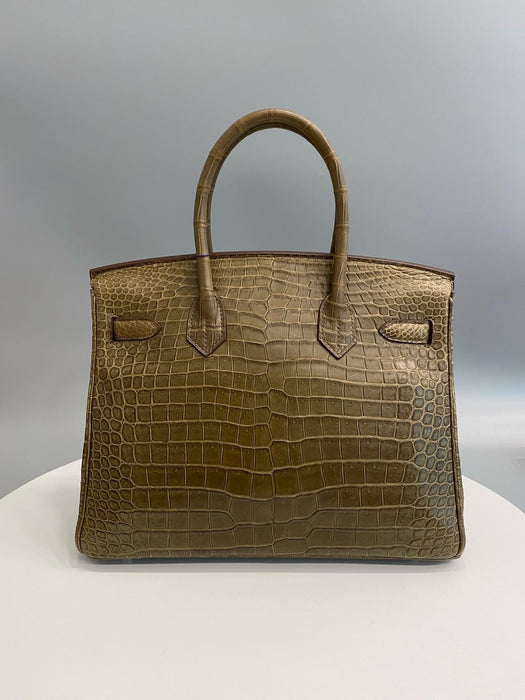 Hermes Birkin 30 in Gris Elephant Matte Porosus Phw
