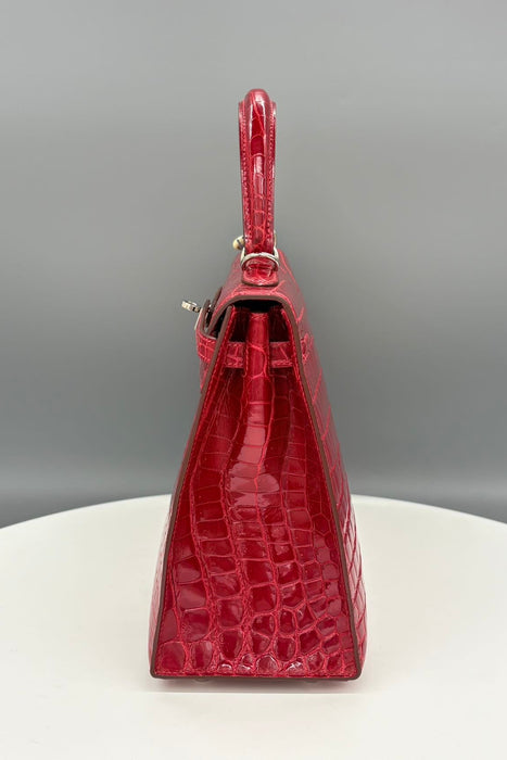 Hermes Kelly 25 in Braise Shiny Niloticus Phw