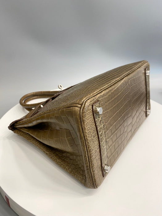 Hermes Birkin 30 in Gris Elephant Matte Porosus Phw