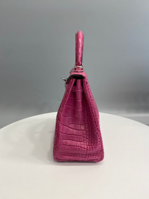 Hermes Kelly 25 in Rose Poupre Matte Alligator Phw