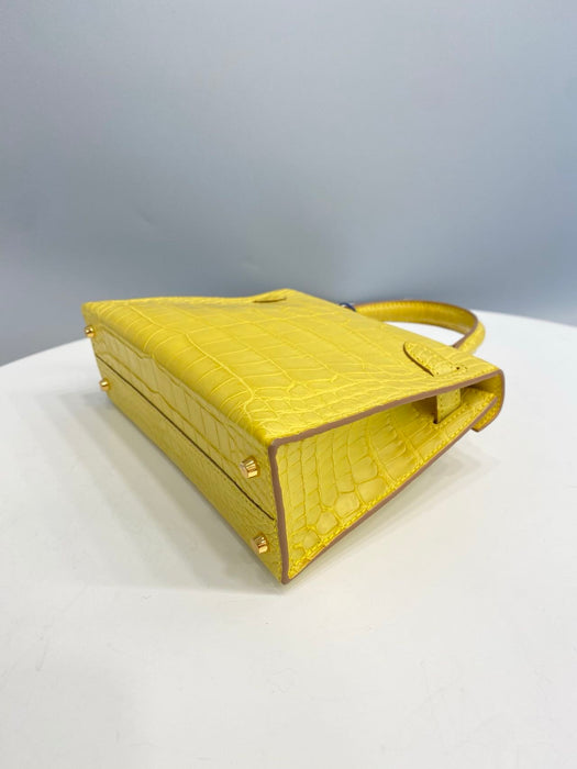 Hermes Kelly 20 in Mimosa Matte Alligator Ghw