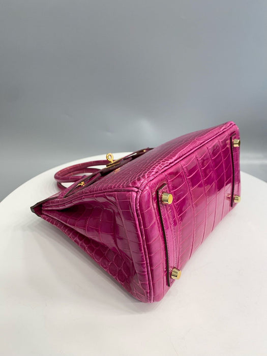 Hermes Birkin 25 in Rose Scheherazade Shiny Niloticus Ghw