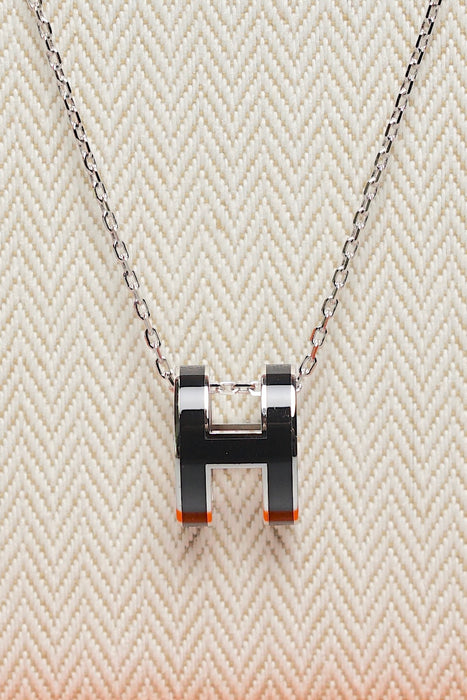 Hermes Pop H Pendant in Noir Phw (Brand New)