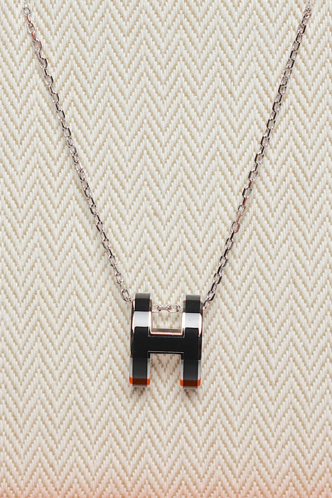 Hermes Pop H Pendant in Noir Phw (Brand New)