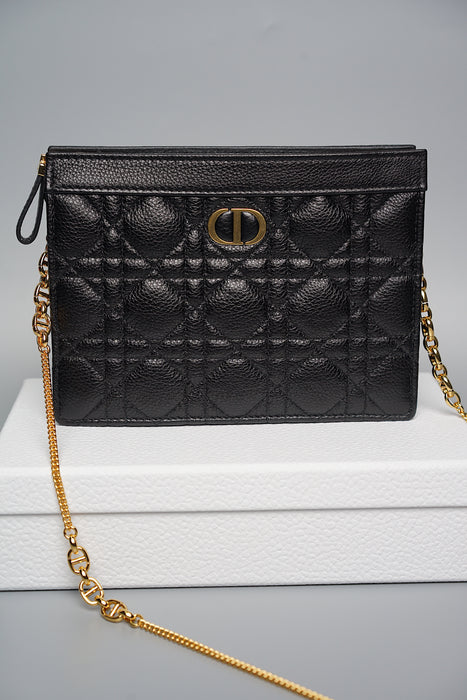 Dior Caro Pouch with Chain in Black (Brand New)