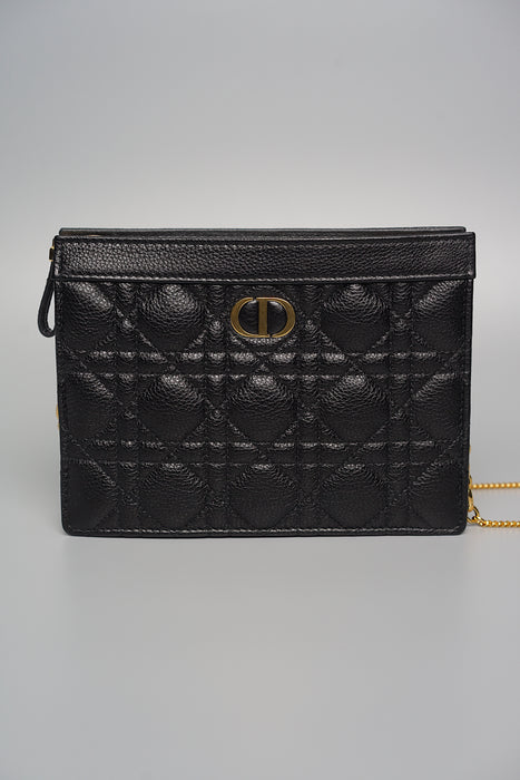 Dior Caro Pouch with Chain in Black (Brand New)