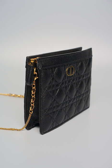 Dior Caro Pouch with Chain in Black (Brand New)