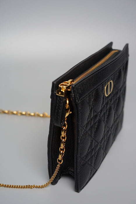 Dior Caro Pouch with Chain in Black (Brand New)