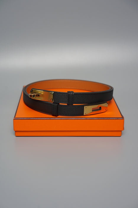 Hermes Kelly Belt in Noir Ghw (Brand New)