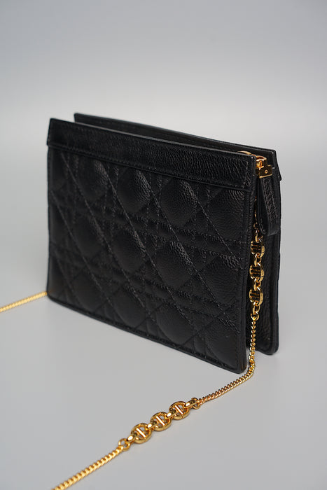 Dior Caro Pouch with Chain in Black (Brand New)