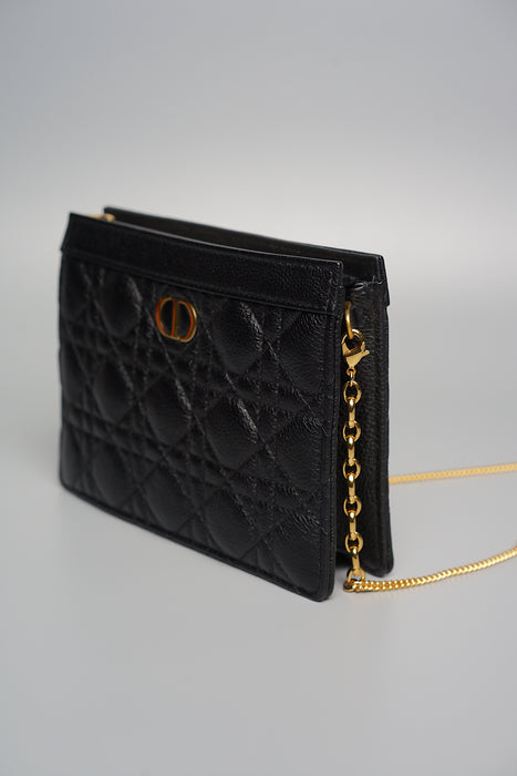 Dior Caro Pouch with Chain in Black (Brand New)