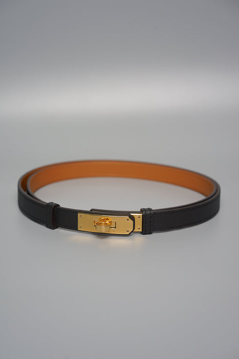 Hermes Kelly Belt in Noir Ghw (Brand New)