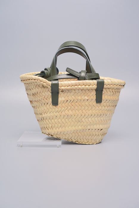 Celine Nano Triomphe Straw Bag in Khaki