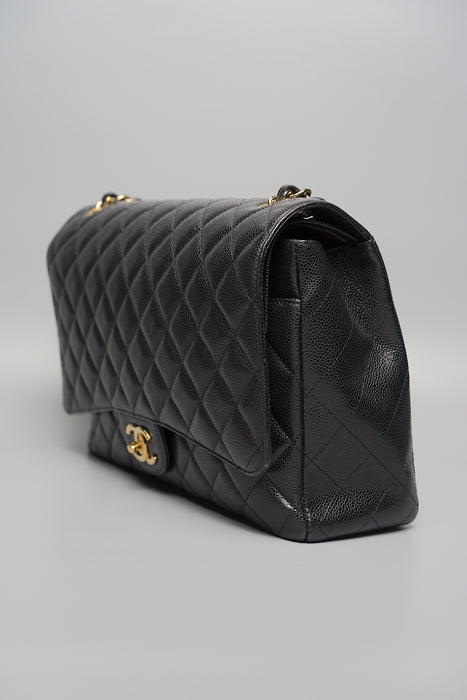 Chanel Maxi Double Flap in Black Caviar Ghw