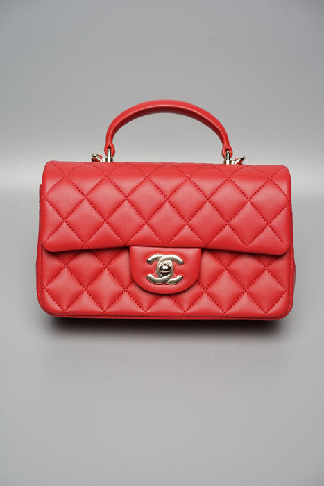 Chanel Top Handle Mini Flap in Red (Brand New)