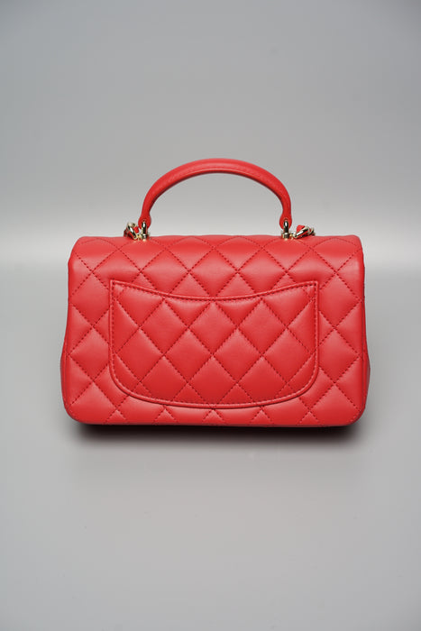 Chanel Top Handle Mini Flap in Red (Brand New)