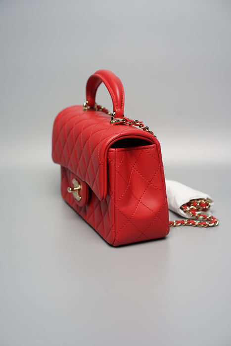 Chanel Top Handle Mini Flap in Red (Brand New)