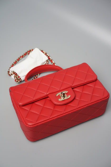 Chanel Top Handle Mini Flap in Red (Brand New)