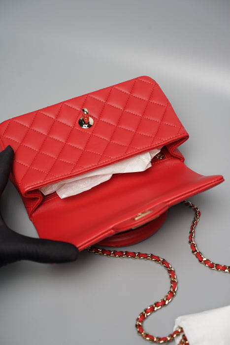 Chanel Top Handle Mini Flap in Red (Brand New)