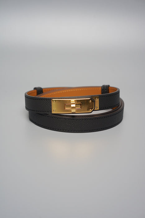 Hermes Kelly 18 Belt in Black Ghw (Brand New)