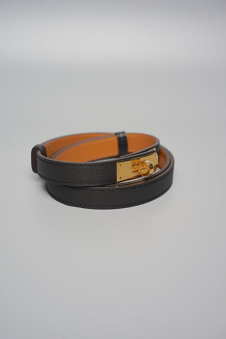 Hermes Kelly 18 Belt in Black Ghw (Brand New)