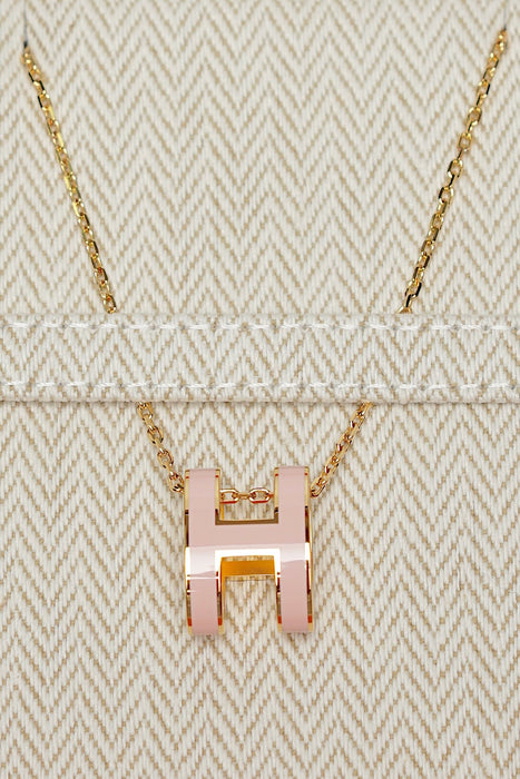 Hermes Rose Dragee Pop H Necklace (Brand New)