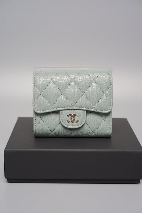 Chanel 23C Classic Flap Wallet in Cloud Blue Caviar (Brand New)